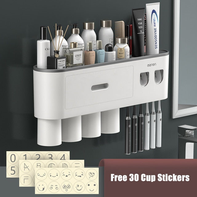 Automatic Toothpaste Squeezer Bathroom Storage Rack