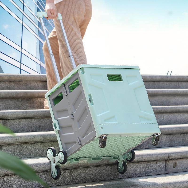 Foldable Portable Grocery Picnic Trolley Storage Cart Box - Image 0