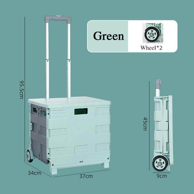Foldable Portable Grocery Picnic Trolley Storage Cart Box - Image 8