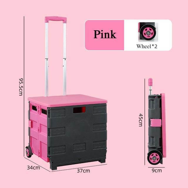 Foldable Portable Grocery Picnic Trolley Storage Cart Box - Image 6