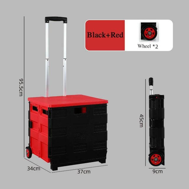Foldable Portable Grocery Picnic Trolley Storage Cart Box - Image 9