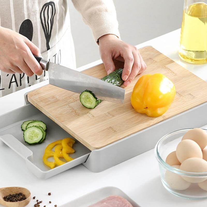 Kitchen Cutting Board with Detachable Storage Drawer - Image 0