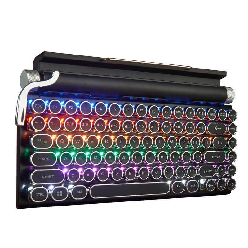 Typewriter Wireless Colorful Backlight Retro Keyboard - Image 11
