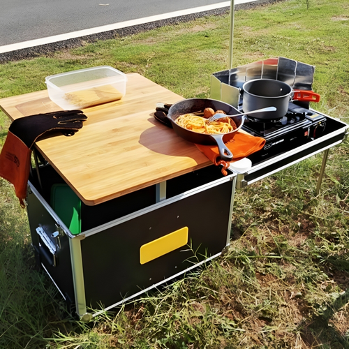 Portable Foldable Outdoor Camping Cooking Kitchen Table - Image 0