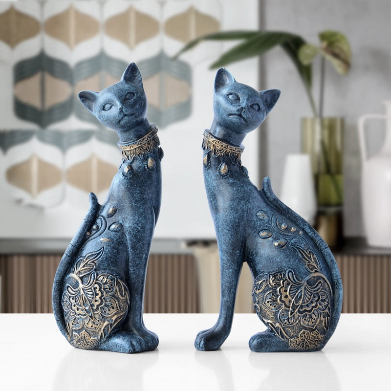 European Cute Resin Cat Figurines - Image 0
