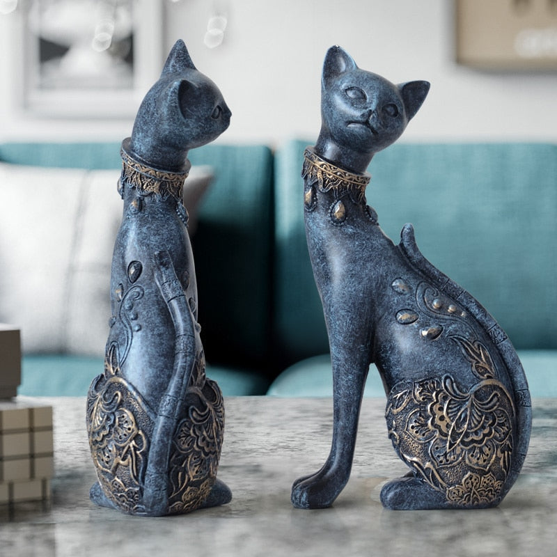 European Cute Resin Cat Figurines - Image 2