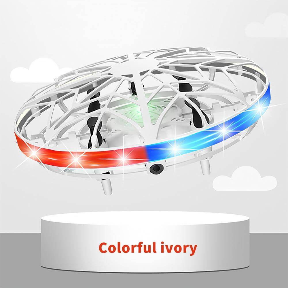 Portable Quadcopter Gesture Sensing Drone with Led Light