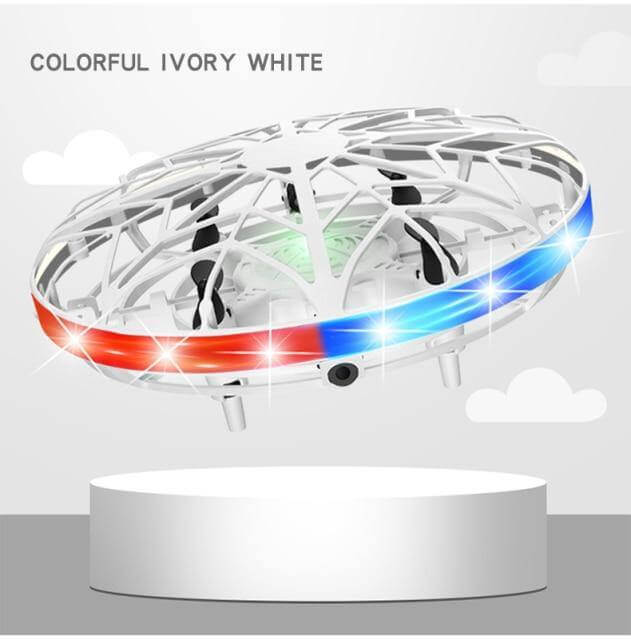 Portable Quadcopter Gesture Sensing Drone with Led Light