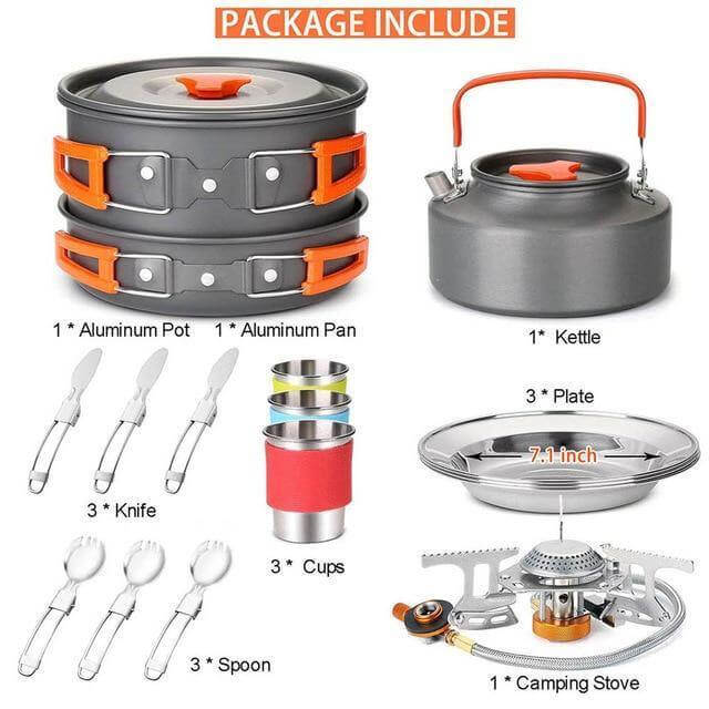 Spider X Camping Stove Set with Cookware - MaviGadget