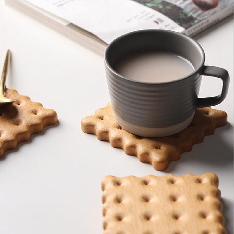 Biscuit Shape Wooden Coaster Placemat - Image 4