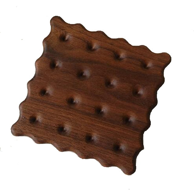 Biscuit Shape Wooden Coaster Placemat