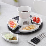 Handmade Ceramic Chocolate Fondue Pot Serving Set