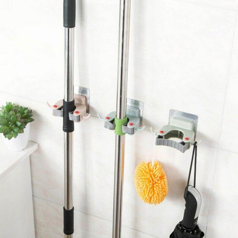 No-Drill Wall Mounted Mop/Broom Hanger - Image 3