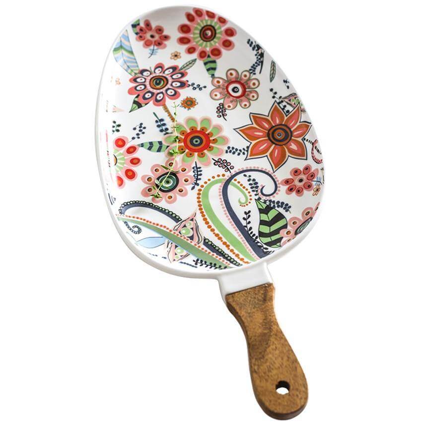 Colorful Ceramic Floral Pattern Serving Plate - Image 11
