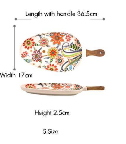 Colorful Ceramic Floral Pattern Serving Plate