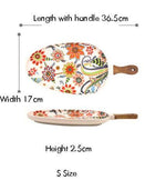 Colorful Ceramic Floral Pattern Serving Plate