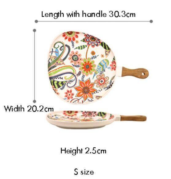 Colorful Ceramic Floral Pattern Serving Plate - Image 6