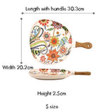 Colorful Ceramic Floral Pattern Serving Plate