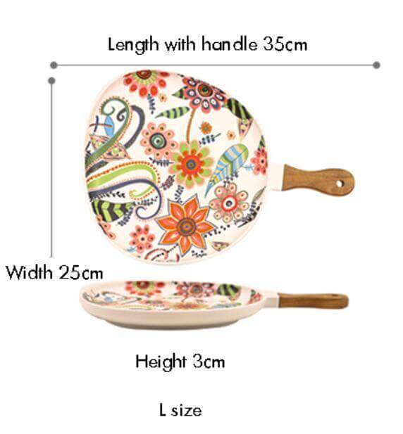 Colorful Ceramic Floral Pattern Serving Plate - Image 2
