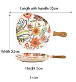 Colorful Ceramic Floral Pattern Serving Plate