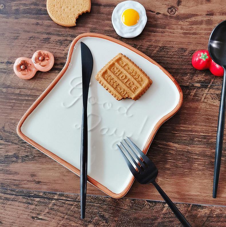 Ceramic Toast Breakfast Plate