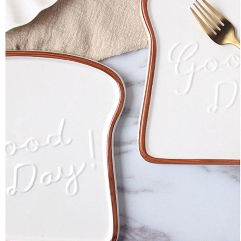 Ceramic Toast Breakfast Plate - MaviGadget