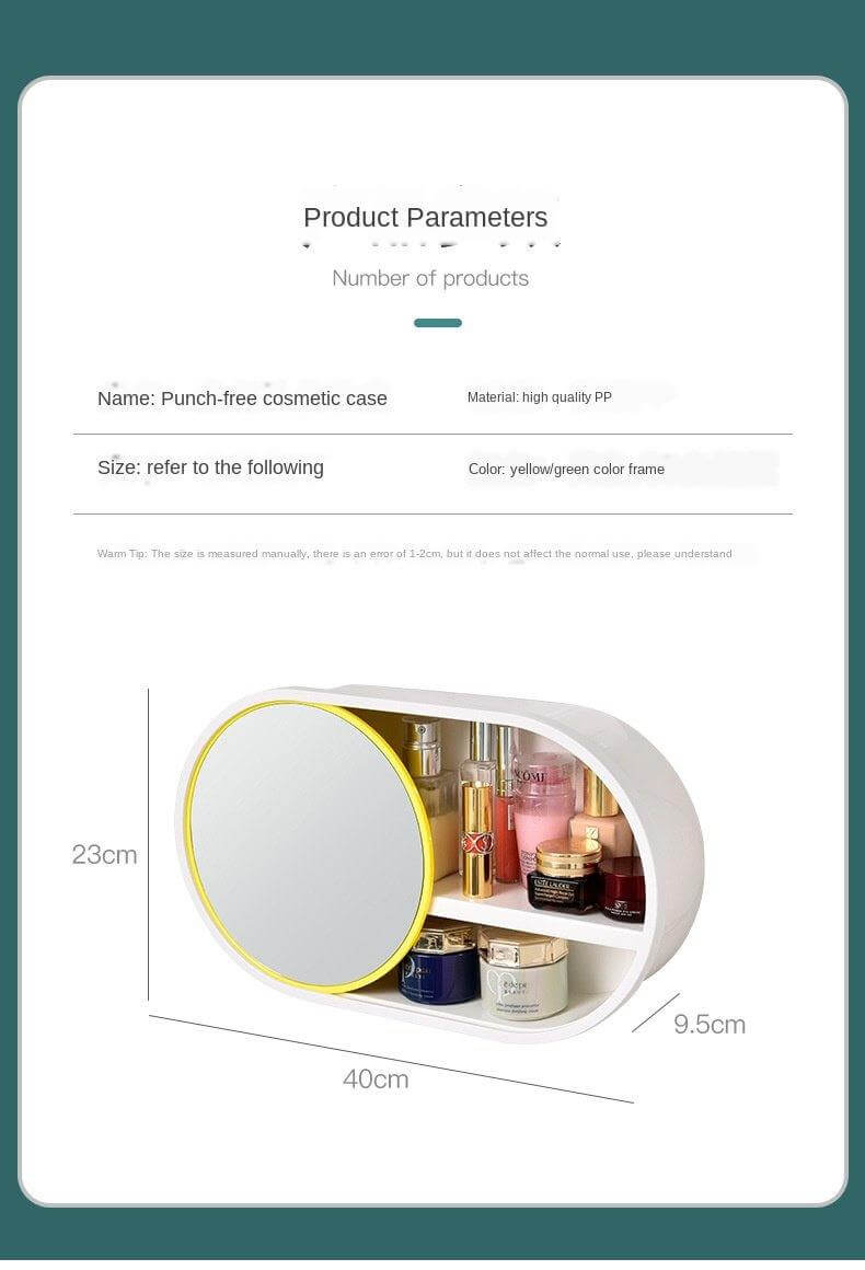Wall-Mounted Large Capacity Cosmetic Circle Storage Box - Image 1