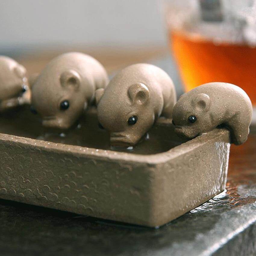 Four Little Pigs Tea Tray Kung Fu Decorative Ornaments - Image 6