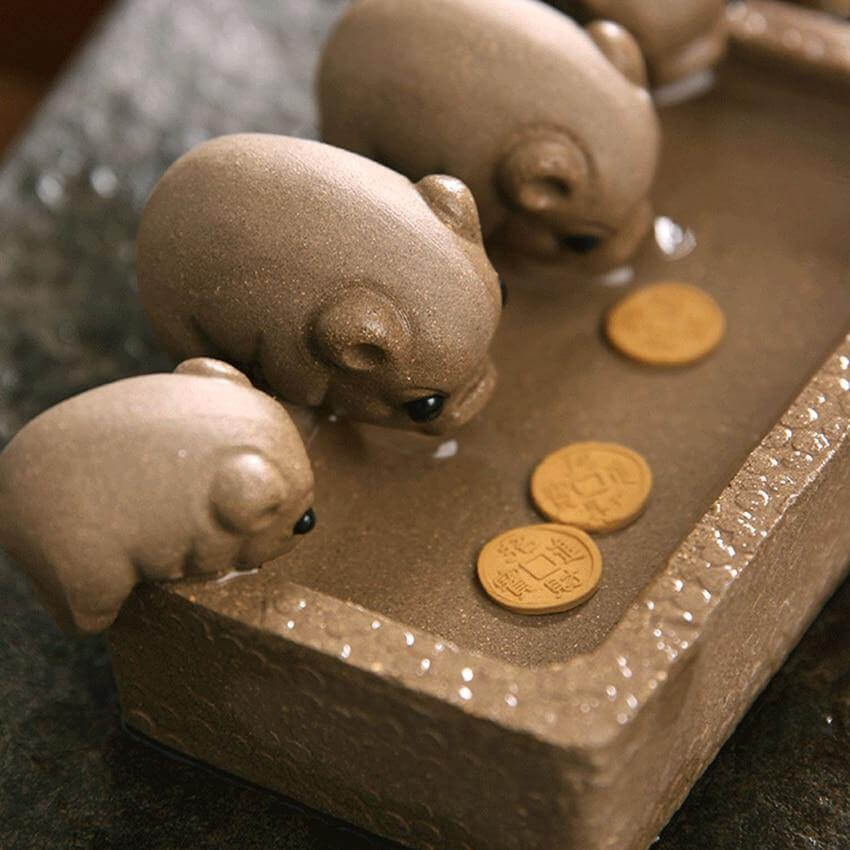 Four Little Pigs Tea Tray Kung Fu Decorative Ornaments - Image 5