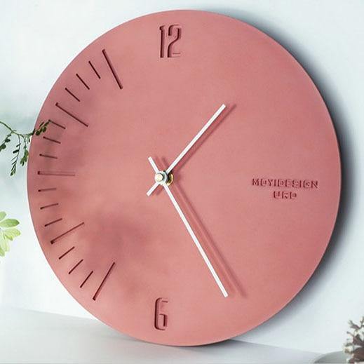 Simple Silent Pastel Pink Wall Clock - Image 3