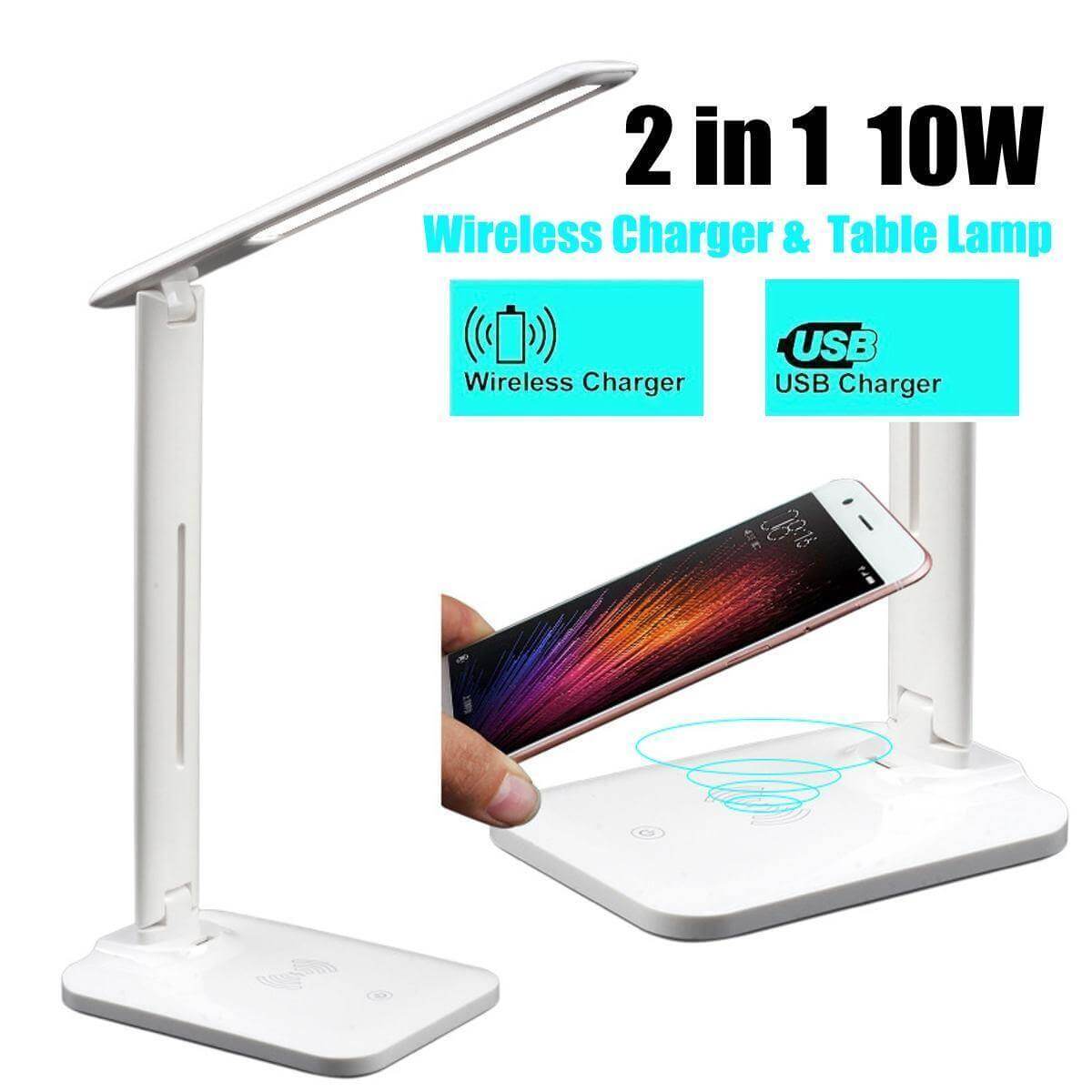 2in1 Multifunctional Fast Wireless Charging LED Table Lamp