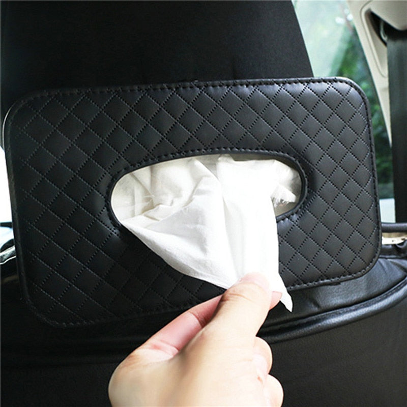 Luxury Leather Hanging Car Tissue Box - Image 5