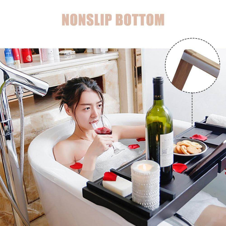 Extendable Bathtub Non-Slip Food Drink Tray - Image 5