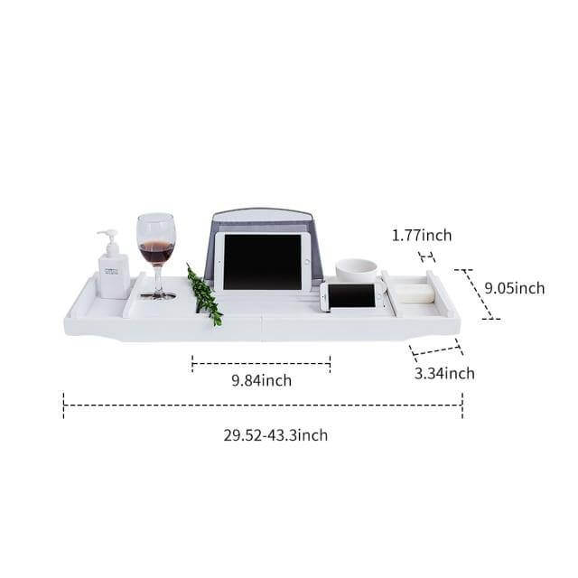 Extendable Bathtub Non-Slip Food Drink Tray - Image 7