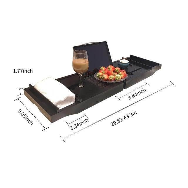 Extendable Bathtub Non-Slip Food Drink Tray