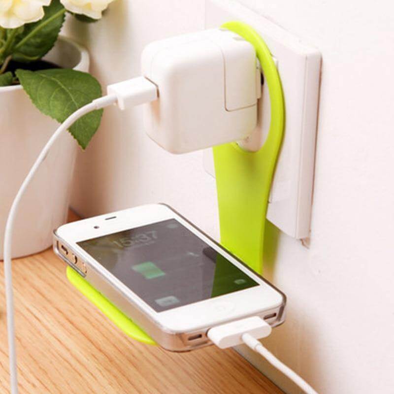 Universal Foldable Wall Outlet Phone Charger Holder - Image 0