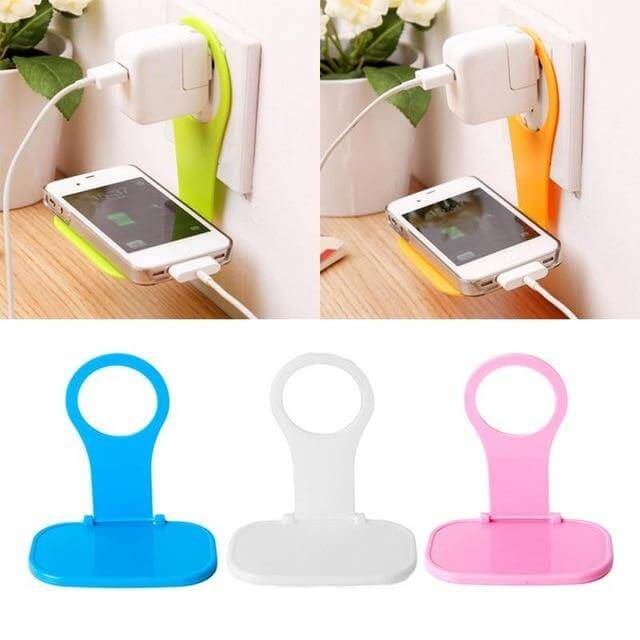 Universal Foldable Wall Outlet Phone Charger Holder - Image 2