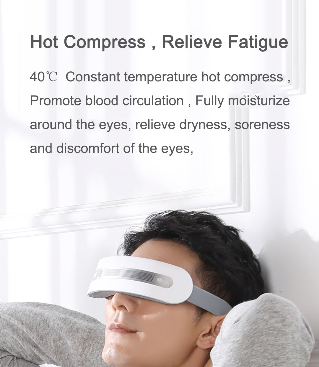 Calming Hot Compress Eye Massager with Bluetooth Speaker