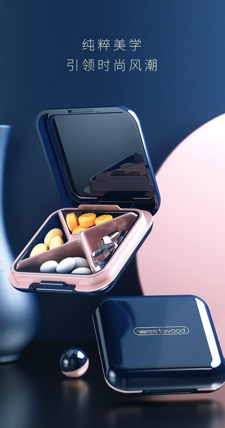 4-Grid Capsule Pill Box Travel Organizer