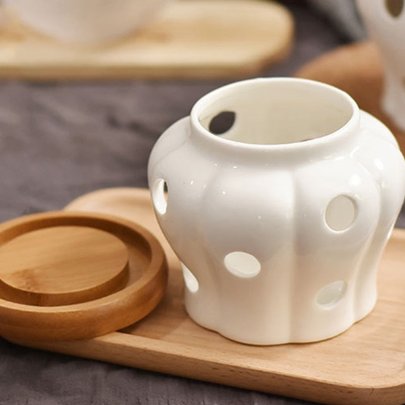 Creative Bamboo Lid Ceramic Storage Can - Image 0