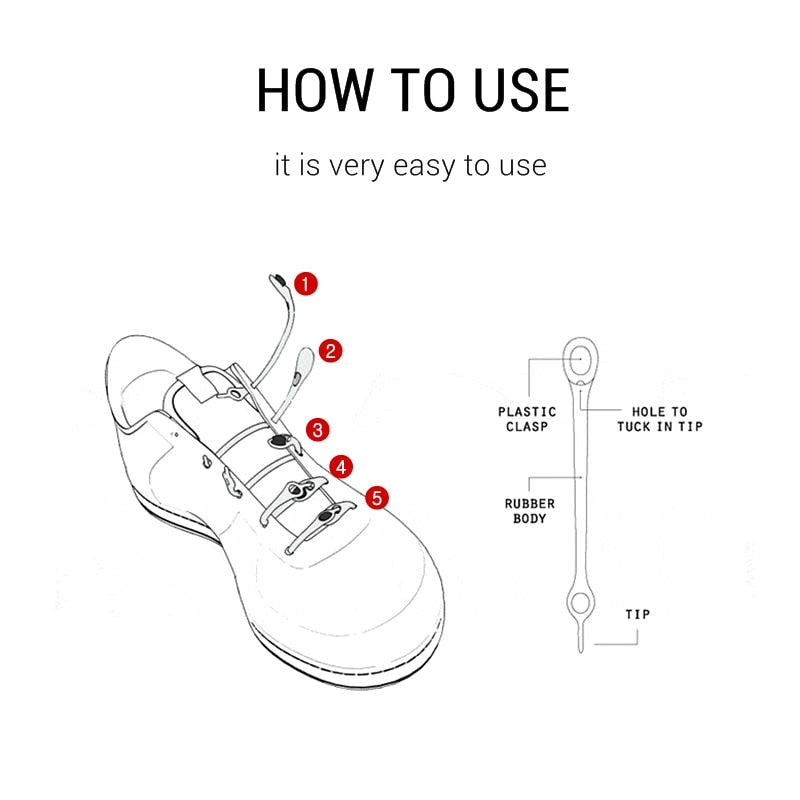 No-Tie Silicone Elastic Shoelaces - Image 1