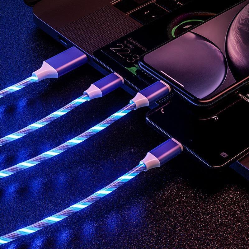 360 Led Color Magnetic Car Charging Cable