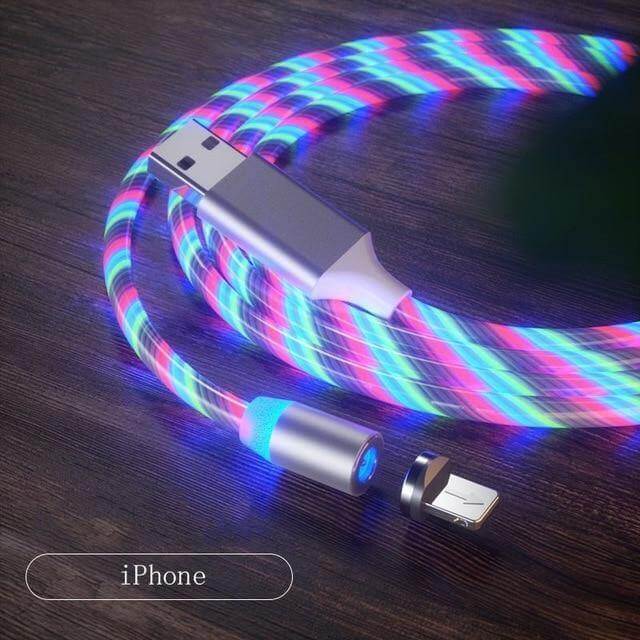 360 Led Color Magnetic Car Charging Cable - MaviGadget