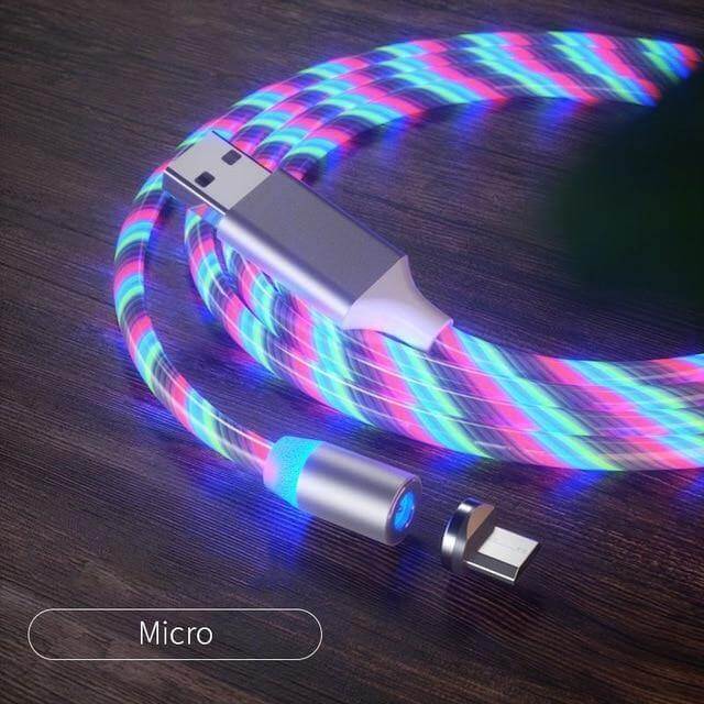 360 Led Color Magnetic Car Charging Cable - MaviGadget