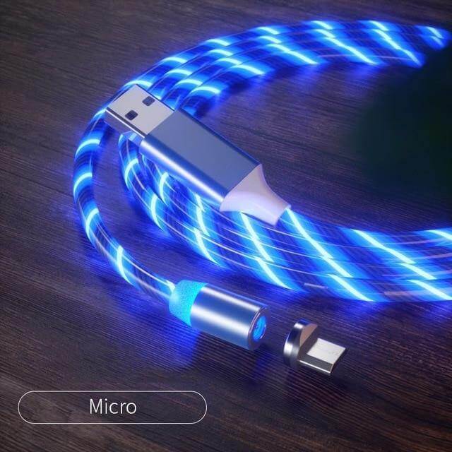 360 Led Color Magnetic Car Charging Cable - Image 1