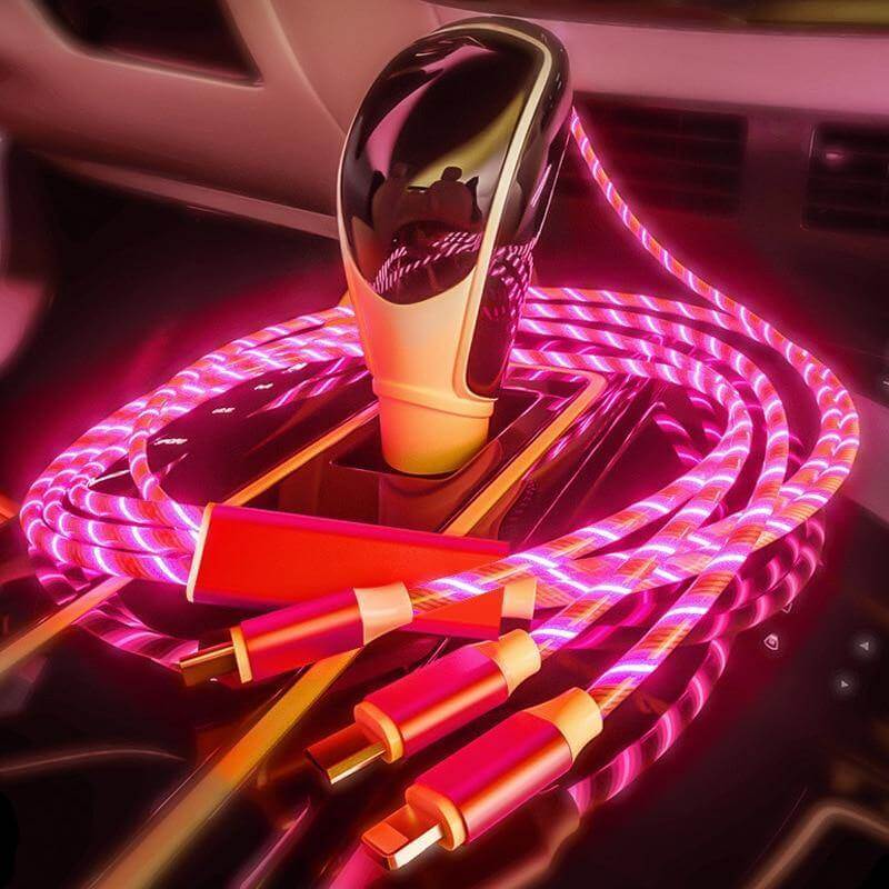 360 Led Color Magnetic Car Charging Cable