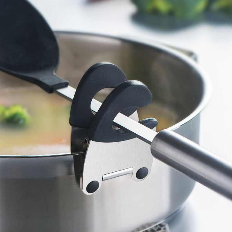 Stainless Steel Clip Cookware Spoon Holder - Image 0