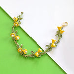 Retro Orchid Flower Bracelet