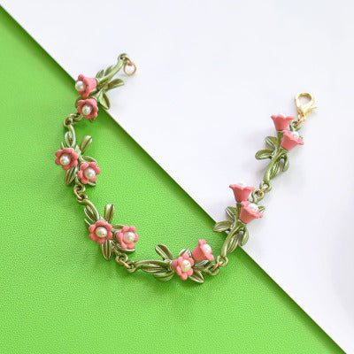 Retro Orchid Flower Bracelet