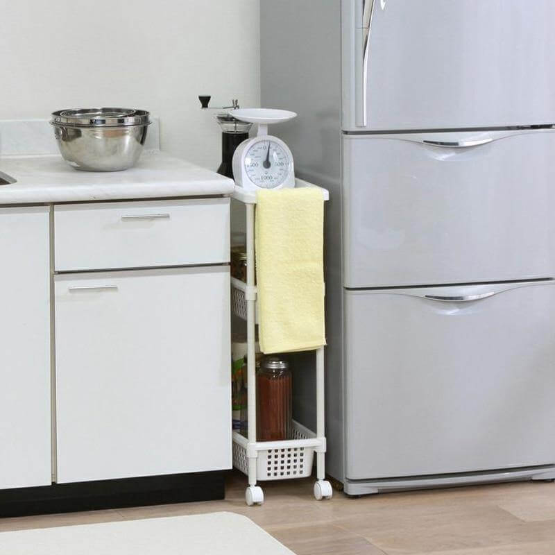 Space-Saving Movable Slim Kitchen Storage Rack · Mavigadget